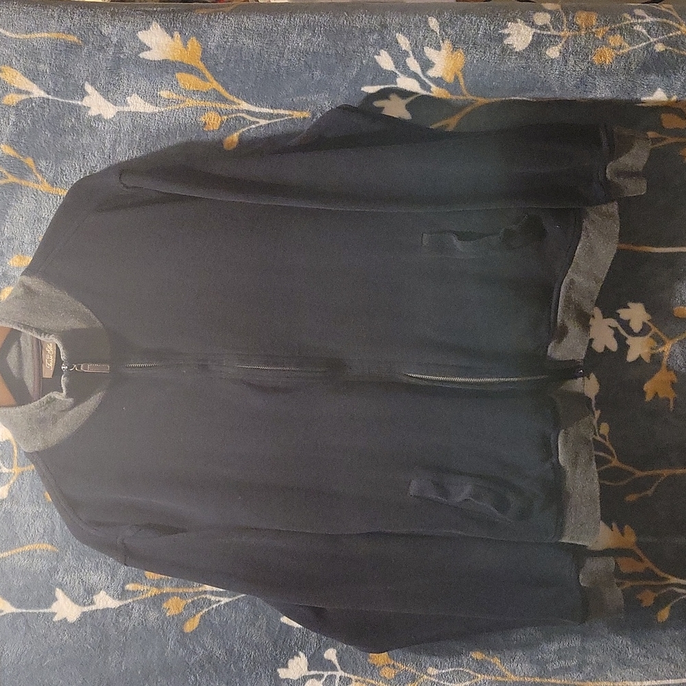 Tasso Elba mens black/grey full zip jacket size Large